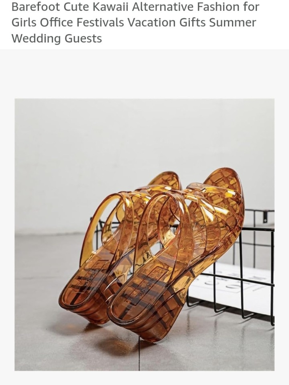 Amber Transparent Jelly Slide Sandals for Women